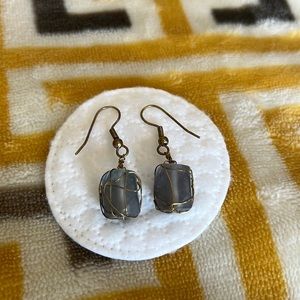 Wire Wrapped Stone Earrings